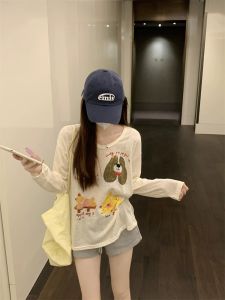 【READYSTOCK】Cartoon Dog Print Long Sleeve T-Shirt Women Cute Oversized Top 日系可爱狗狗印花长袖上衣 女生宽松休闲T恤