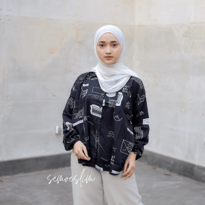 SEMOESLIM kemeja wanita lengan panjang  over size rayon viscose
