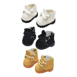 Miniature Laceup PU Bootie For 17cm Generation Anime Doll Photography Props Creative Dollhouses Essential Accessories