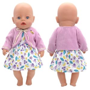 43cm Newborn Doll Cute Honeybee Jumpers Rompers 17-18inch Baby New Born Floral long Sleeve Clothes Set Accessories Holiday Gift h260609