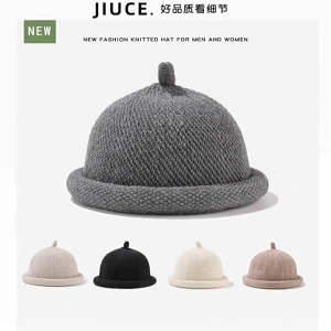 Lovely Roll Brims Beanies Caps for Adult Knitted Thick Warm Skull Hat Adjustable Outdoor Winter Activity Domed Headwear