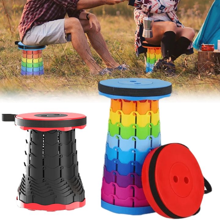 [Local Delivery] kerusi lipat duduk Rainbow Portable Chair Telescopic ...