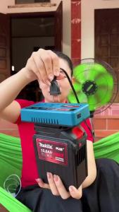 [ Bản Nâng Cấp đế 2 ổ] Đế chuyển đổi nguồn pin 18V-21V lên điện 220V cho pin chân phổ thông Makita