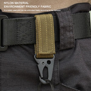 【New Arrival】 Outdoor Carabiner Keychain Hanger Webbing Buckle MOLLE Belt Keys Hook EDC Gear