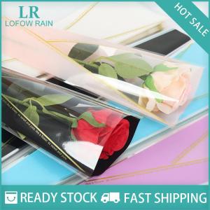 LF Wholesale✨Flash Sale ✨ 50pcs Single Rose Sleeves Flower Wrapping Bag Bouquet Packaging Bags Clear Cellophane Floral Wrappers For Valentines Day