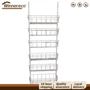 [Winnereco Flagship Mall]Elegant 6-Tier Over The Door Pantry Organizer with Removable Spice Racks for Kitchen and Storage Needs