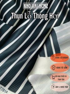 Vải Thun Thông Hơi Xanh Sọc Khổ 1m55 - Chất Mềm Dày Vừa Co Giãn 2 Chiều - May Áo Thun Nam Bộ