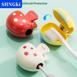 SHNGki Nấm Thiết Kế Bàn Chải Đánh Răng Bìa Với Nắp Bụi Bàn Chải Bảo Vệ Bìa Nhựa Cầm Tay Clip Cho Nhà Du Lịch Sử Dụng Nhỏ Gọn