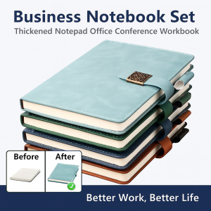 A5 Notebook Business Workbook Set Comfortable Leather Magnetic Buckle Notebook Set Office Conference Organizer