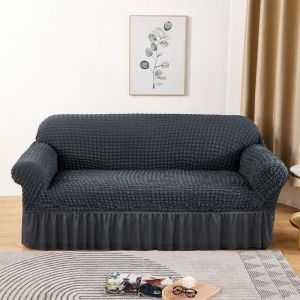 1/2/3/4 Seater Foam Gauze Skirt Edge Sofa Cover Removable Slipcover Sofa Protector Universal Elasticity for All Seasons