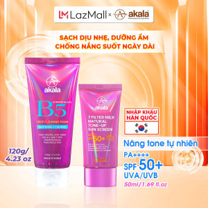 COMBO RẠNG RỠ SEOUL (HÀN QUỐC) Kem Chống Nắng Phổ Rộng Vật Lý Lai Hoá Học 7 Màng Lọc & Sữa Rửa Mặt B5 Tạo Bọt Sạch Sâu Hydration Balance