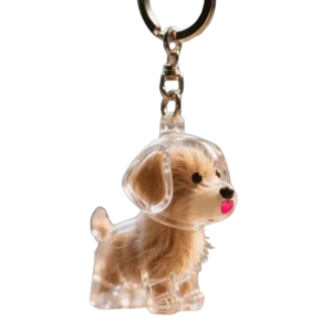 SWEET Dog Shape Dog Hair Storage Box Hair Grooming Transparent Puppy Pendants Hanging Decor Keyring Pet Hair Keychain Backpack