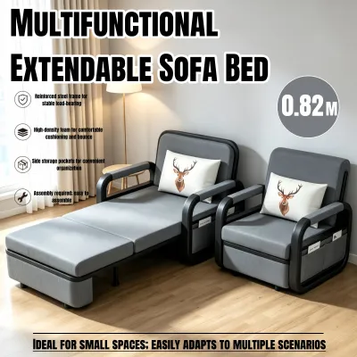 【SG Stock】Sofa Bed Foldable Bed Multifunctional Storage Sofa Single Extendable Sofa Bed