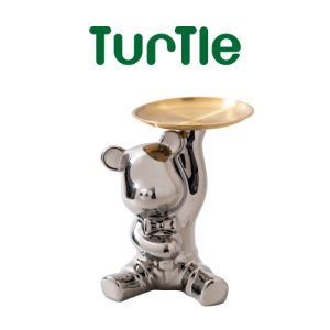 TURTLE Sliver Bear Piggy Bank Ornament Ceramic Tray Storage Tray Desk Organiser Home Decoration
