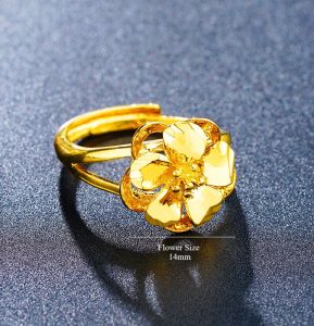 Gold Ring Big Flower Design Adjustable Ceremony Wedding Rings [Ready Stock Malaysia]