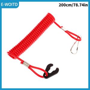【E-WOITD】 2.0m Boat Motor Kill Stop Switch & Safety Tether Lanyard For Outboard Engine Motor Parts Emergency Flameout Rope
