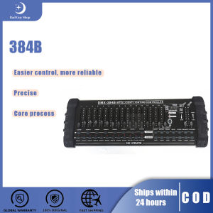 DMX 384B Light Console 384 Channels Intelligent DMX Controller with Gooseneck Light Professional Par Light Controller for DJ Disco Club Stage