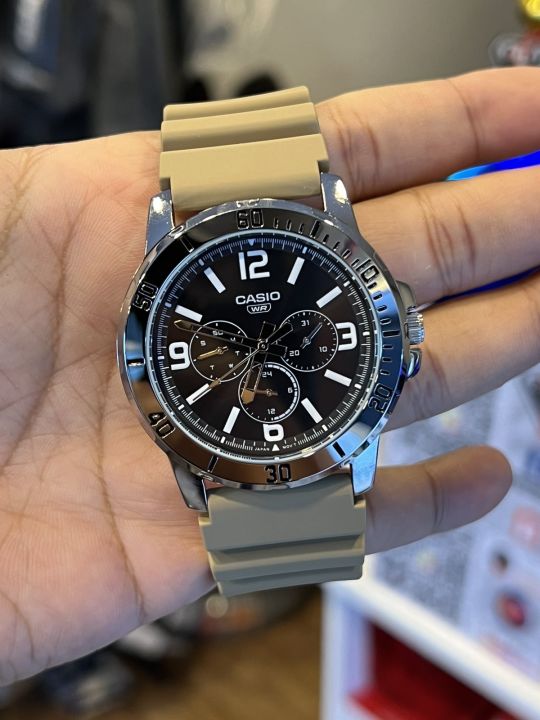 ORIGINAL CASIO Chronograph Brown Resin Band Men s Watch MTP VD300 5B Legit Casio Chrono Black Dial Brown Resin Band Men s Watch MTPVD300 5B Lazada PH