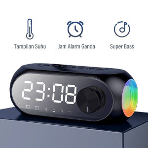 Portable Blue Tooth Speaker With LED Digital Alarm Clock Music Player Wireless Clock SpeakerSubwoofer Smart Sounbar