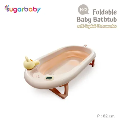 Sugar baby Foldable Baby Bathtub with Digital Thermometer F82/ Sugar Baby Bathtub/Bak Mandi lipat Anak/Bak Mandi Bayi/Perlengkapan Mandi Anak