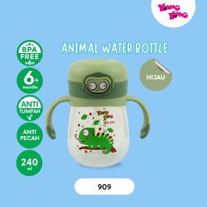 YOUNG YOUNG Sippy Botol Minum Bayi 240 ML Anti Tumpah Animal Water Bottle BPA Free 909