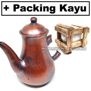 Teko Porong Jus Tinggi Tanah Liat Teapot Poci Gerabah Tradisional Tempat Minum Air D15 Kapasitas 1.5 Liter Diameter 15 cm