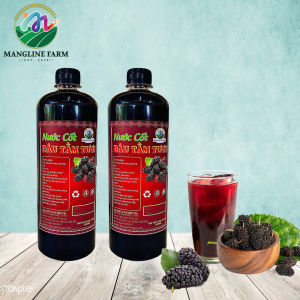 [NEW] Bộ 2 chai nước cốt dâu tằm tươi (nước cốt dâu ta) Mangline Farm Đà Lạt 1000ml lên men tự nhiên đồ uống giải khát làm đẹp da
