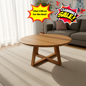 Top Range Furniture 100% Full Solid Mindi Wood Coffee Wooden Table Living Table Dining Table Round Table