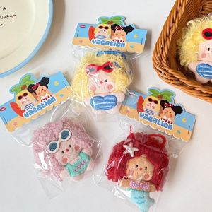 BUENOO Stuffed Figure Bag Pendant Dolls Soft Cartoon Little Girls Backpack Charms 8cm Size Cute Keyring Doll Gift Giving