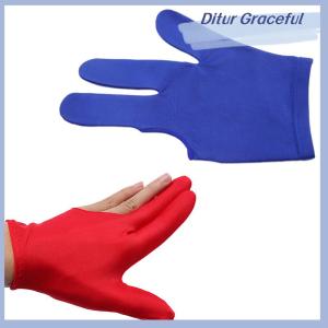 Ditur มืออาชีพ3นิ้วถุงมือบิลเลียดไนลอนพูลคิวนักกีฬาถุงมือสนุ๊กเกอร์