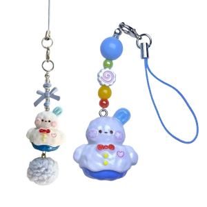 Đáng Yêu Bông Tuyết dây điện thoại Keychain Trang Trí Trang Trí Đính Cườm Điện Thoại Di Động Chuỗi tiệc tùng lễ hội Phụ Kiện