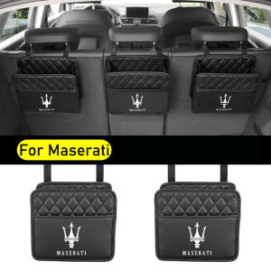 1pcs Multifunctional Car Organizer Hanging Bag Seat Back Middle Storage For Maserati 3200 GT GranTurismo Biturbo Ghibli Bora Levante Indy