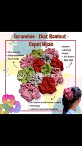 Scrunchie Super Jumbo • Ikat Rambut Jumbo • Scrunchie Bahan Satin • Cepol Hijab Jumbo