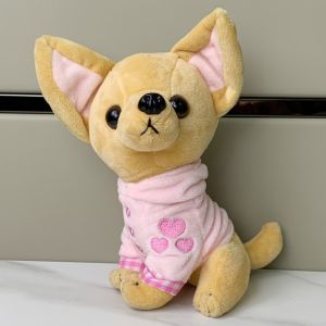 SKJK STUDIO Đồ chơi nhồi bông Đồ chơi nhồi bông Chihuahua Mô phỏng Trang trí phòng Gấu bông hình chó Đồ trang trí bàn làm việc 18cm Đồ chơi nhồi bông cho chó con Quà sinh nhật
