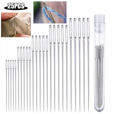 36pcs Self-Threading Sewing Needles Stainless Steel Quick Automatic Threading Needle Stitching Pins DIY Punch Needle Threader
