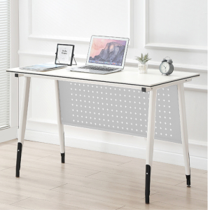 Modern Victorian Office Table  160cm–White & Brown Table for Work Study & Gaming & Cable Management