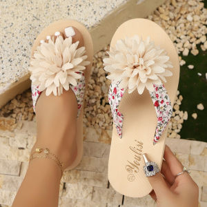 [Free Shipping] Plus-Size One-Strap Bow-Adorned Non-Slip Wedge Sandals For Women Fashionable And Versatile For Outdoor Wear Perfect For The Beach
