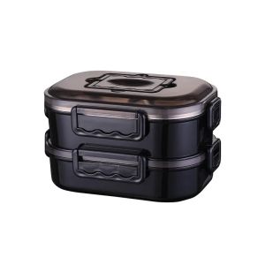 Double Layer Leakproof Portable Lunch Stainless Steel For Kid Student Office Picnic Bento Insulated Food Container Black2026
