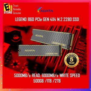 ADATA LEGEND 860 PCIe Gen4 x4 M.2 2280 Solid State Drive for PC OR PS5 6000MB/s READ/5000MB/S WRITE SPEED 500GB/1TB/2TB (5YRS WRTY)