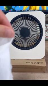 Office Fan Bedroom Table Fan ABS Texture Suitable for Office Home Bedroom USB Powered Ultra Thin Desk Fan 16.5cm Portable Hanging Fan 5 Speed Quiet 30dB for Office Dorm Study Camping with Foldable Stand