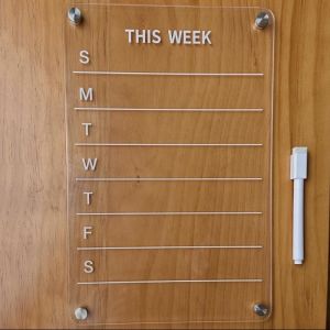 Fridge Note Magnet Clear Acrylic Dry Erase Board Weekly Planner Reusable Dry Erase Board Writing Memo Board