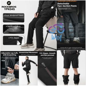 ROCKBROS YPK045 Celana Panjang 2in1 Olahraga Sepeda Motor Cycling Bicycle MTB Road Bike Pants Light Comfortable Spring Summer Breathable Mtb Bicycle Pants High Elasticity Two In One Detachable Outdoor Sports Running Pants