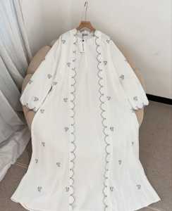 Gamis Ceruti Babydoll 2 Layer Putih Elegan Wanita Terbaru 2025  Busui Friendly