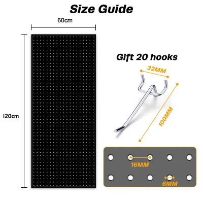 Metal Pegboard Tool Hanging Panels Panel Logam Berlubang untuk Dinding DIY Storage Wall Shelf for Closet Storage Room洞洞板