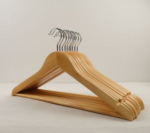 Wooden & Wire Clothes Hangers Wooden Hanger with Notches and Swivel Hooks Drying Racks Non-Slip Metal