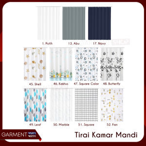 Tirai Kamar Mandi Gorden Anti Jamur Waterproof Motif Cantik Shower Curtain Bahan Peva Tebal Free Ring Pengait