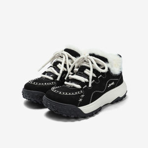 Jeep Spirit Mary Jane 2025ฤดูใบไม้ร่วง/ฤดูหนาวผ้ากำมะหยี่อุ่นกีฬาพื้นหนาความสูงที่เพิ่มขึ้นรองเท้าผู้หญิงใน