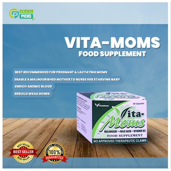 Vita Moms Malunggay Food Supplements 50 CAPSULES Mother Milk Booster Pamparami ng Gatas ng Ina