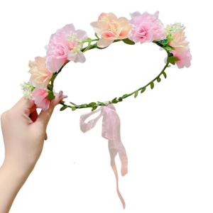 Child Flower Headpiece Elastic Floral Crowns Hairband Fashion Hair Accessories For Birthday School Parties And Photos