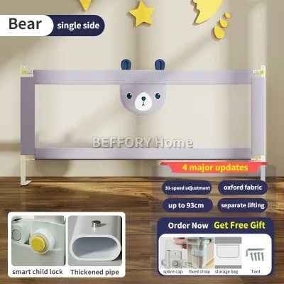 Baby Bed Guardrail Baby Bed Fence Upgrade 6TH Design 30 Levers height adjustable Playpen Shipping Discount Bed Fence for Baby Queen/king Size Slide Down Safety Bed Guard Bed Rails for Baby Protective queen size king size 48x75/54x75/58x78